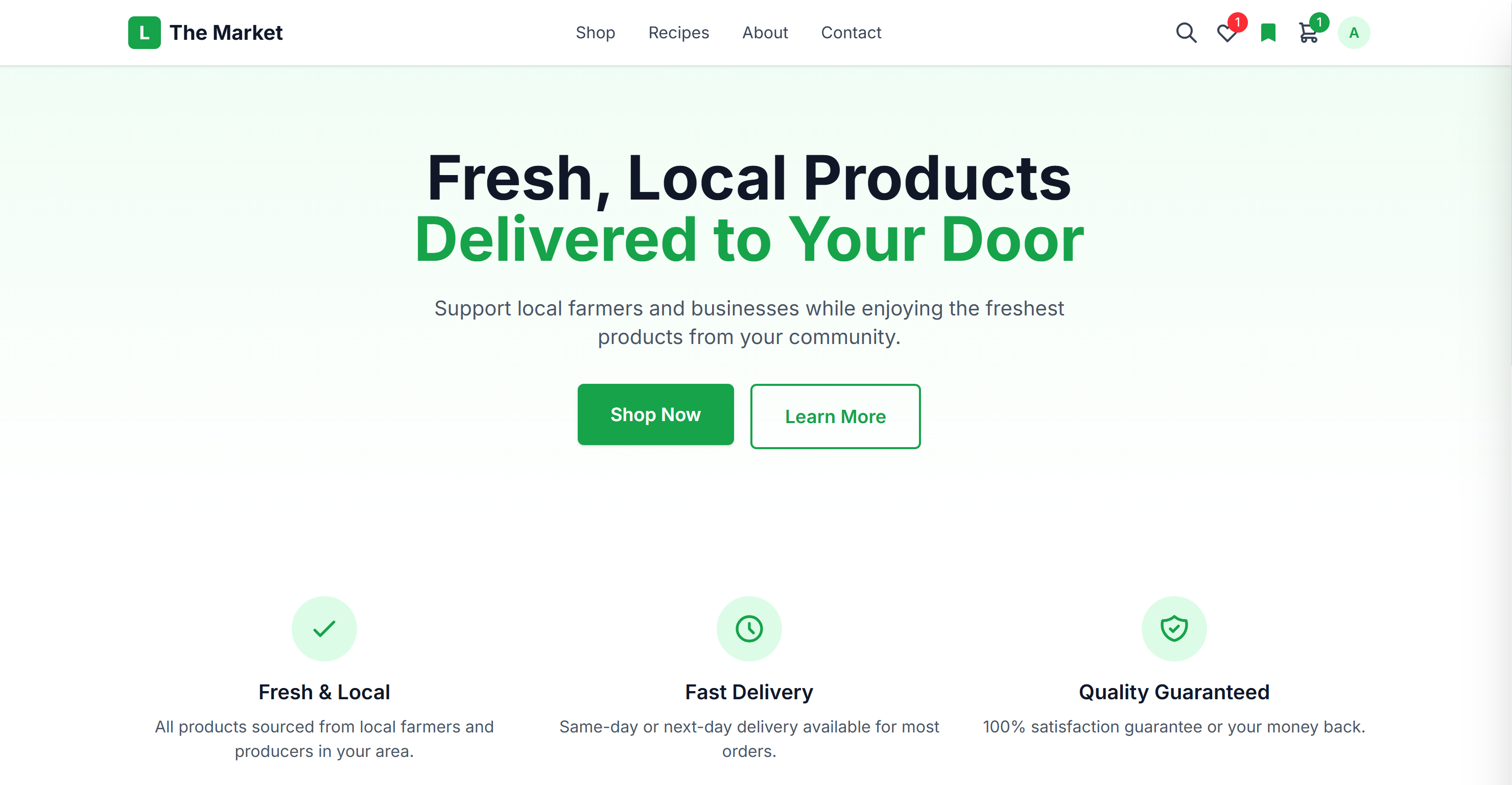 Local Market project screenshot